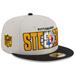 Men's New Era Stone/Black Pittsburgh Steelers 2023 NFL Draft On Stage 59FIFTY Fitted Hat