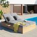 Latitude Run® Fiqiret 78" Long Reclining Double Chaise w/ Cushions | 35.5 H x 47.2 W x 78 D in | Outdoor Furniture | Wayfair