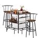 Trent Austin Design® Ilkley 3-Piece Bar Set Bat Table & Barstools Set of 2, Dining Pub Table & Chairs Set, Counter Height Wood/Metal | Wayfair