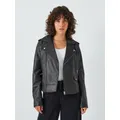 AND/OR Leather Biker Jacket, Black