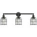 Franklin Bell Cage 31" 3-Light Matte Black Bath Light w/ Seedy Shade