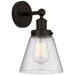 Edison Small Cone 7" Oil Rubbed Bronze Sconce w/ Mercury Shade