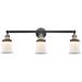 Canton 30" 3-Light Black Antique Brass Bath Light w/ Matte White Shade