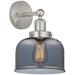 Edison Large Bell 7" Brushed Satin Nickel Sconce w/ Plated Smoke Shade