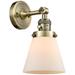 Cone 6" Antique Brass Sconce w/ Matte White Shade