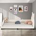 Zoomie Kids Melway Twin Daybed Upholstered/Faux leather in White | 37.01 H x 40.91 W x 80.31 D in | Wayfair BF9159F3C4AD4329BCDE9B452DCD23A3