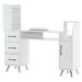 George Oliver Ingrim Vanity Nail Desk w/ Shelf & Cabinet Wood in Gray/White | 50 H x 55.5 W x 18.9 D in | Wayfair BE38E332A6C144D5BE59E4D086E2B1A7