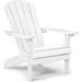 Dovecove Kylian Plastic Folding Adirondack Chair Plastic in White | 37 H x 20.3 W x 34 D in | Wayfair 5C94D5698581463FA8502F9F6A4FDD60