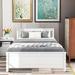 Winston Porter Fashionable & Simple Full Size en Platform Bed Frame w/ A en Nightstand, For Bedroom in White | Wayfair