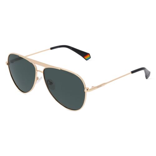 Polaroid PLD 6200/S/X Herren-Sonnenbrille Vollrand Pilot Metall-Gestell, gold