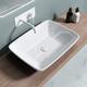 Sogood - Lavabo à Poser Blanc Vasque en Céramique Lave Mains Ovale de Qualité pour Salle de Bain