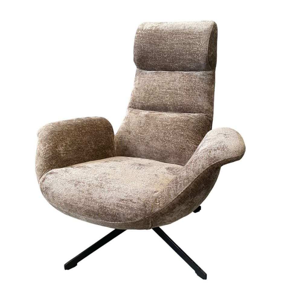 Fauteuil rotatif en velours taupe