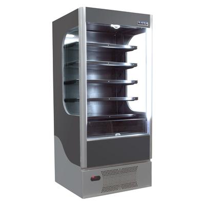 Ojeda ALPA-77H 34 4/5" Vertical Open Air Cooler w/ (6) Levels, 120v, Self-Contained, 5 Shelves, Black