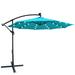 Aukfa 10ft Patio Solar LED Lighted Outdoor Umbrellas with Cross Base for Market Beach Pool - Blue