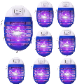 Flying Bug Zapper Indoor 8 Pack Plug-in Mosquito Killer Trap Electronic Insect Killer Mosquitoes Trap with Blue Lights for Living Room Home Kitchen Bedroom Baby Room Office(Bule)