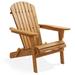 Casafield Folding Adirondack Chair Cedar Wood Outdoor Fire Pit Lounge Chairs for Patio Deck Lawn and Garden Seating Partially Pre-Assembled - Natural