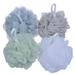 4 Pack Mesh Pouf Bath Sponge - Mesh Loofah Body Exfoliating Shower Ball Shower Sponge