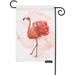 Pink Flamingo Garden Flag Vertical Double Sided Flamingo Tropical Bird with Flowers Watercolor Painting House Flags Home Burlap Banners 12.5x18 Inch for Outdoor Decor Lawn