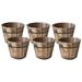 6x Vintage Wood Barrel Planter Wooden Garden Flower Pot Decor Plant Container Box Boxes for Succulents