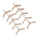 Set of 10 Pieces Mini Wooden Metal Hook Clothes Hanger for 12 Dolls BJD Furniture Accessories