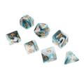 Acrylic Polyhedron Double Games Casino Accessories Table Games Multi-sided 7 Pieces Role-playing for Adults Game - white and blue 013