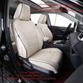 EKR Custom Fit RAV4 Car Seat Covers for Toyota RAV4 Adventure and TRD-Off Road 2019 - 2024 (NOT for Hybrid)-Full Set Leather(Beige)