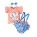 KI-8jcuD Spring Baby Outfits For Girls Girls Fly Sleeve Ribbed Cartoon Prints Tops T Shirt Suspenders Shorts Headbands Outfits Summer Outfit Girls Size 6 Clothes For Twin Baby Girls Its A Girl Cloth