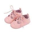 Sunisery Infant Toddle Baby Girls Bandage Flat Shoes Cutout Non-slip btreathable comfortable Newborn Baby First Walking Shoes