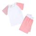 KI-8jcuD Cute Toddler Girl Outfits Toddler Kids Baby Unisex Summer Tshirt Shorts Soft Patchwork Cotton 2Pc Sleepwear Outfits Clothes Boy Girl Matching Outfits Baby Gift Set Girl Junior Outfits For T