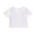 KI-8jcuD Girls T Shirt Ruffle Short Sleeves Kids Toddler Baby Girls Spring Summer Solid Ribbed Short Sleeve Tshirt Clothing 2T Long Sleeve Shirts Girls Solid Long Sleeve Tops 2T Girls Long Sleeve Sh