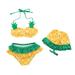 TAIAOJING Baby Toddler Girl Swimwear Swimsuits Halter Bikini Sets 3 Piece Summer Beach Outfit Floral Top Shorts Hat Bathing Suit 2-3 Years