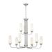 9 Light 2-Tier Large Chandelier in Art Deco Style-32.5 inches Tall-Polished Nickel Finish Bailey Street Home 147-Bel-4802252