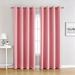 Pink 99% Blackout Curtains 2 Panels for Bedroom Farmhouse Window Treatment Textured Triple Weave Room Darkening with 8 Grommets Top Drapes for Living Room 52 W X 69 L