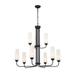 9 Light 2-Tier Large Chandelier in Art Deco Style-32.5 inches Tall-Black Finish Bailey Street Home 147-Bel-4793658