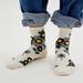 Urban Outfitters Accessories | Hansel From Basel Constance Floral Crew Sock | Color: Blue/Gold | Size: Os