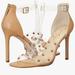 Jessica Simpson Shoes | Jessica Simpson Oprina Gold Studded Caged High Heel Sandals Multi Sizes New | Color: Gold | Size: 8.5