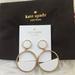 Kate Spade Jewelry | Kate Spade White Twist Drop Ceramic Hoop Earrings | Color: Gold/White | Size: Os