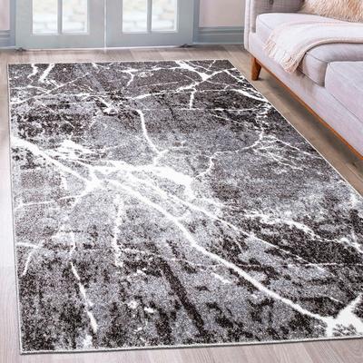 Teppich MY HOME "Manrik" Gr. 6, grau, B:200cm H:9mm L:300cm, Kunstfaser, Teppiche, mit besonders weichem Flor, Kurzflor, modernes Marmor-Design Image
