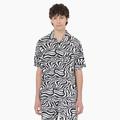 Dickies Men's Zebra Print Short Sleeve Shirt - Black/white Size XS (WSR57)