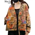 Max LuLu – veste en lin et coton pour femmes vêtements d'été mode coréenne ample imprimé Floral