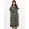 Hemdblusenkleid ONLY "ONLHANNOVER S/S SHIRT DRESS NOOS WVN", Damen, Gr. 38 (M), N-Gr, grün (laurel wreath aop animal), Web, Obermaterial: 100% Polyester, animal-print, gemustert, modisch, Kurzarm, Kleider, Sommerkleid
