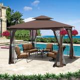 Outdoor Patio Gazebo Canopy Tent With Ventilated Double Roof And Mosquito Net