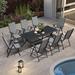 PURPLE LEAF Outdoor Patio Dining Set Folding Chairs And Table