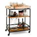 Costway 3-Tier Kitchen Cart Island Rolling Rack Serving Trolley - See Details