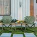 3 Pieces Hollow Design Retro Patio Table Chair Set for Outdoor Garden Yard Green