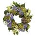 Purple Hydrangea Spring Floral Wreath, 22-Inch, Unlit