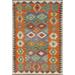 Southwestern Kilim Oriental Accent Rug Hand-Woven Wool Carpet - 3'3"x 4'9"