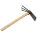 Hoe and Cultivator Hand Tiller Heavy Duty Dual Headed Weeding Tool Hoe Garden Tool with Carbon Steel Blade for Soil Loosening Weeding and Digging