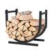 SinglyFire 19 inch Firewood Rack Holder for Fireplace Wood Log Storage Rack Small Decorative Firewood Log Rack for Patio Deck Fireplace Indoor Outdoor