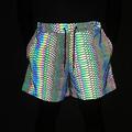 cllios Mens Shorts Clearance Men s Colorful Reflective Shorts Fitness Jogging Knitted Breathable Cycling Shorts